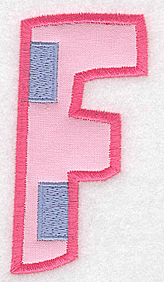 Embroidery Design: F applique large 1.83w X 3.65h