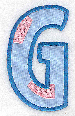 Embroidery Design: G applique large 2.14w X 3.71h