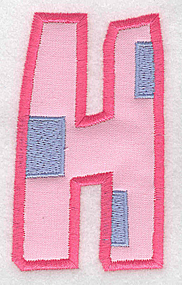 Embroidery Design: H applique large 2.13w X 3.68h