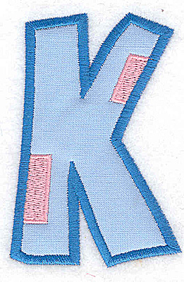 Embroidery Design: K applique large 2.49w X 3.70h