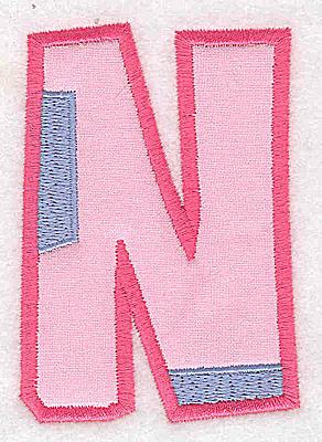 Embroidery Design: N applique large 2.54w X 3.65h