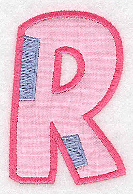 Embroidery Design: R applique large 2.47w X 3.68h