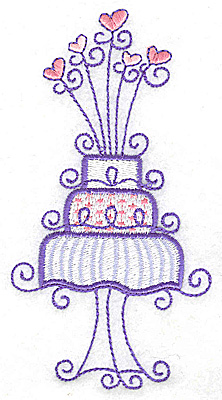 Embroidery Design: Wedding Cake large 2.61w X 4.95h