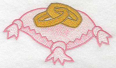 Embroidery Design: Ring Bearer pillow and wedding bands large 4.89w X 2.87h