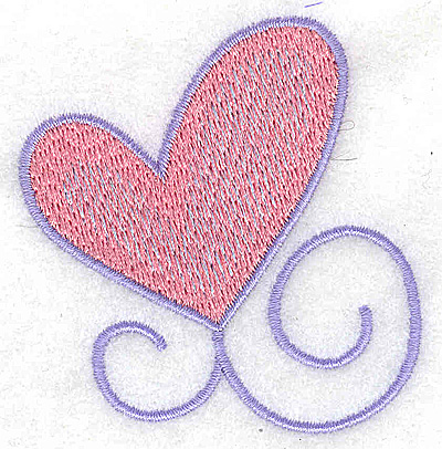 Embroidery Design: Single heart large 2.57w X 2.68h