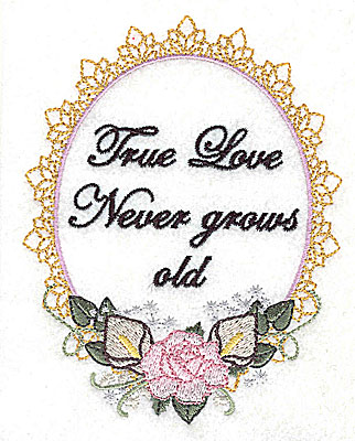 Embroidery Design: True Love Wedding design large with text 3.78w X 4.93h