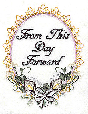 Embroidery Design: From This Day Wedding design large with text 3.77w X 4.96h