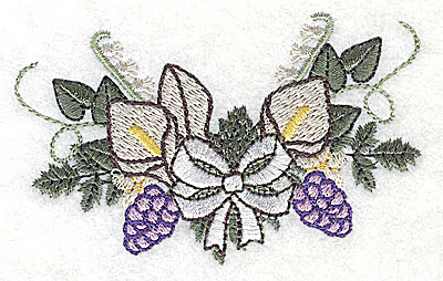Embroidery Design: Calla Lily Wedding bouquet with bow 3.51w X 2.17h