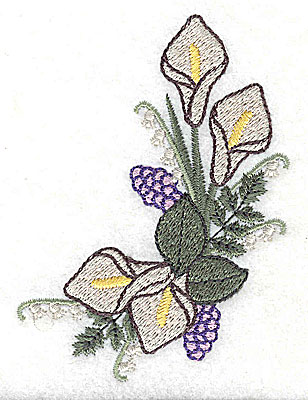 Embroidery Design: Calla Lily Lilac Wedding bouqet 3.01w X 3.74h