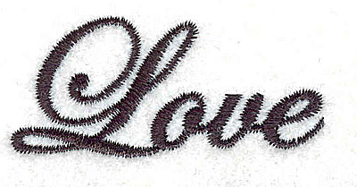 Embroidery Design: Love text 2.25w X 2.03h
