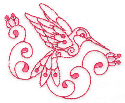 Embroidery Design: Hummingbird D large  4.98w X 4.01h