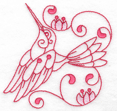 Embroidery Design: Hummingbird F large 4.99w X 4.86h