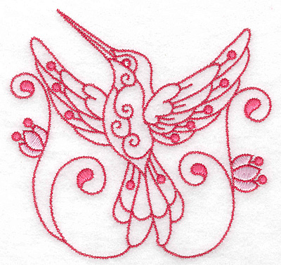 Embroidery Design: Hummingbird J large 4.99w X 4.77h