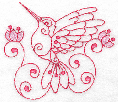 Embroidery Design: Hummingbird C extra large 6.98w X 6.13h