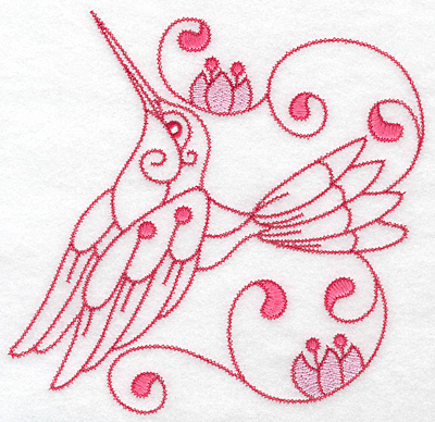 Embroidery Design: Hummingbird E extra large 7.04w X 6.85h