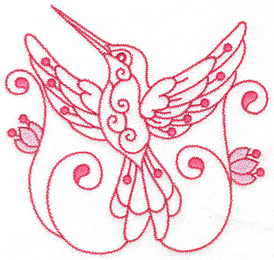 Embroidery Design: Hummingbird J extra large 7.04w X 6.73h