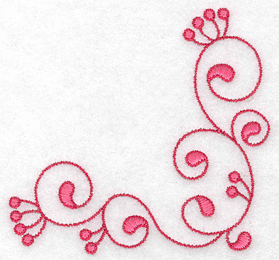 Embroidery Design: Corner swirl 3.88w X 3.88h