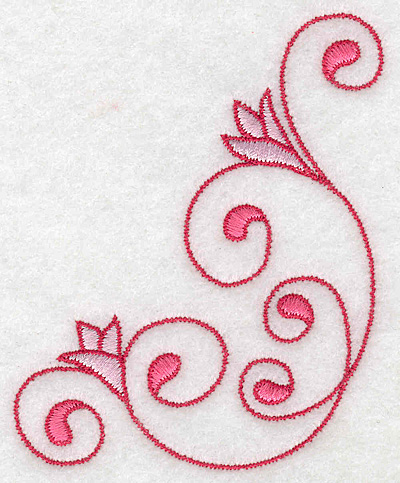 Embroidery Design: Floral swirls 3.05w X 3.87h