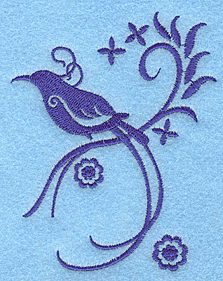 Embroidery Design: Bird J 3.09w X 3.89h