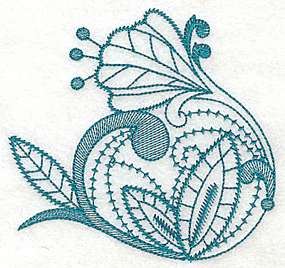 Embroidery Design: Stylized flower large 4.63w X 4.42h