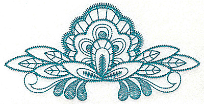 Embroidery Design: Floral fan large 6.81w X 3.39h