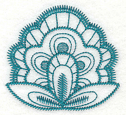 Embroidery Design: Floral fan 3.04w X 2.83h