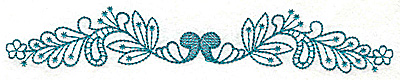Embroidery Design: Floral leaf border large 6.97w X 1.13h