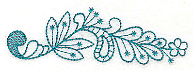 Embroidery Design: Floral leaf with swirl 3.86w X 1.25h