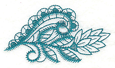 Embroidery Design: Swirls and leaves   3.81w X 2.12h