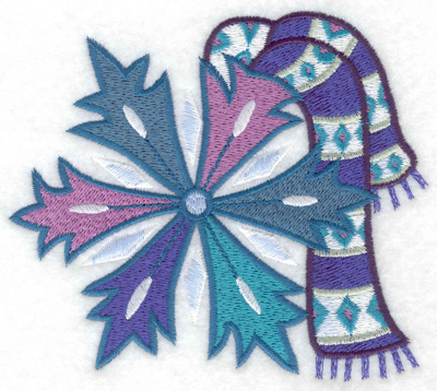 Embroidery Design: Scarf on snowflake large 4.93w X 4.36h