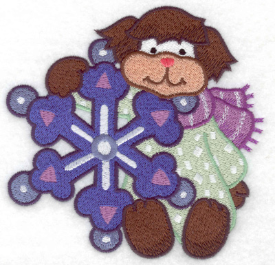 Embroidery Design: Dog with snowflake large 4.94w X 4.86h