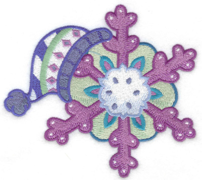 Embroidery Design: Winter hat with snowflake large 4.95w X 4.47h