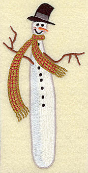 Embroidery Design: Snowman skinny (large) 3.43w X 6.90h