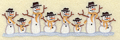 Embroidery Design: Snowmen border 6.77w X 2.10h