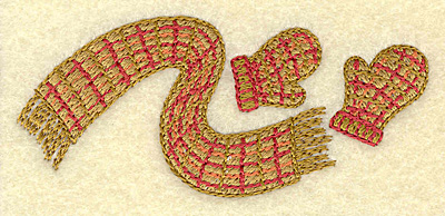 Embroidery Design: Scarf and mittens A 3.50w X 1.52h