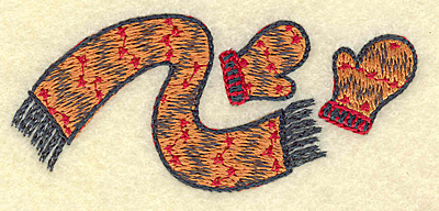 Embroidery Design: Scarf and mittens B 3.50w X 1.52h
