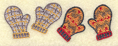 Embroidery Design: Mittens pair 3.37w X 1.19h