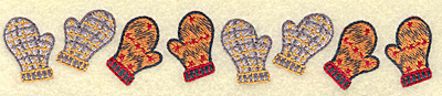 Embroidery Design: Mittens border 6.84w X 1.19h