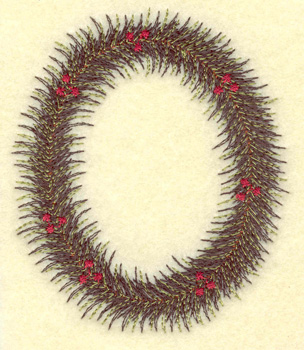 Embroidery Design: Christmas wreath oval 3.17w X 3.75h