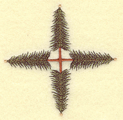 Embroidery Design: Pine tree cross 3.88w X 3.88h