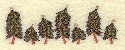 Embroidery Design: Christmas tree row 3.47w X 1.20h