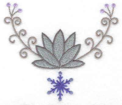 Embroidery Design: Swirl design with snowflake 3.87w X 3.27h