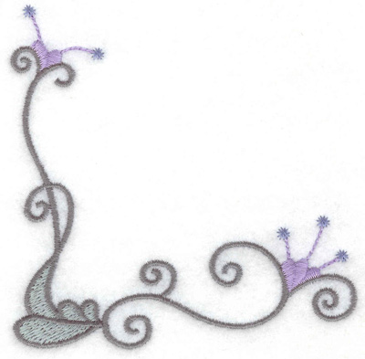 Embroidery Design: Swirls and leaf 3.86w X 3.88h