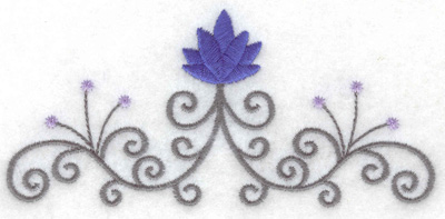 Embroidery Design: Swirl leaf design 4.99w X 2.33h