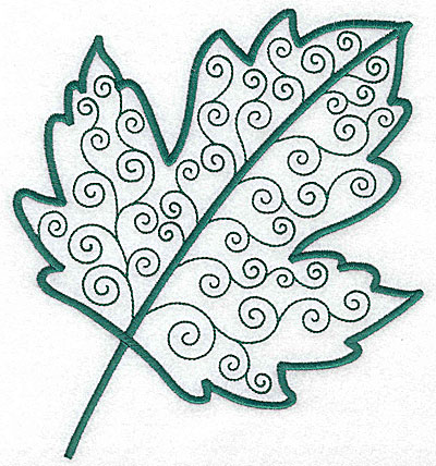 Embroidery Design: Leaf 3 large 6.33w X 7.07h