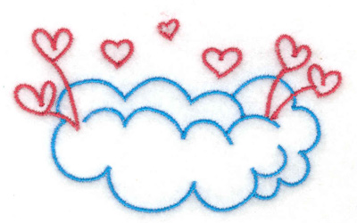 Embroidery Design: Hearts on a cloud 3.34w X 2.01h