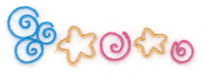 Embroidery Design: Stars and swirls    3.20w X 1.02h