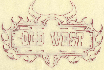 Embroidery Design: Old West sign large 9.00w X6.12h