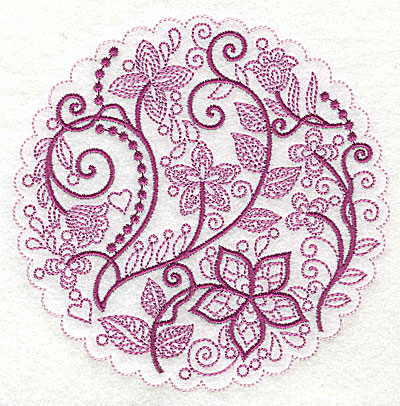 Embroidery Design: Whimsical Flowers I large 4.98w X 4.97h