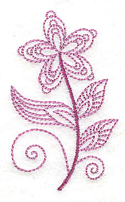 Embroidery Design: Whimsical Flower 7 1.83w X 3.05h